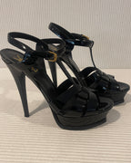 Saint Laurent Tribute Patent Leather Platform Sandals