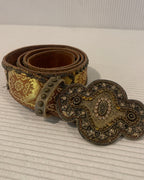 Cache Metallic Brocade Belt