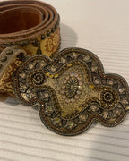 Cache Metallic Brocade Belt