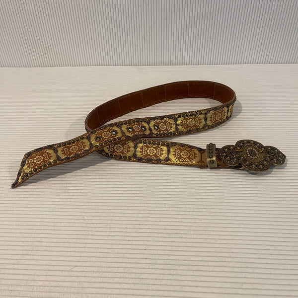 Cache Metallic Brocade Belt