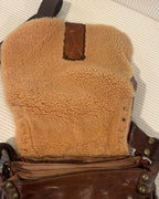 Campomaggi Shearling Trim Suede Leather Crossbody Bag