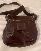 Campomaggi Shearling Trim Suede Leather Crossbody Bag