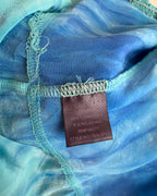 Hale Bob Blue Tie Dye Beaded Neckline Dress Size S