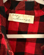 Vintage Havana Buffalo Plaid Cropped Lace-Up Flannel - Size S - label photo