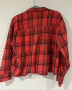 Levis Plaid Cropped Flannel Shirt - Size M - back view
