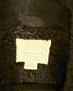 American Eagle Black Sherpa-Lined Denim Jacket - Size M - label photo