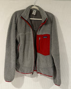Patagonia Mens Classic Retro-X Jacket Gray Red - Size M - front view