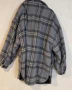 Vintage Havana Gray Plaid Sherpa-Lined Shacket - Size M - back view