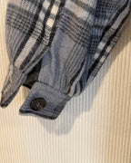 Vintage Havana Gray Plaid Sherpa-Lined Shacket - Size M - detail view