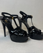 Saint Laurent Tribute Patent Leather Platform Sandals