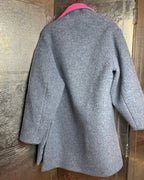 Dudley Stephens Reversible Gray and Hot Pink Blanket Coat Size S - back view