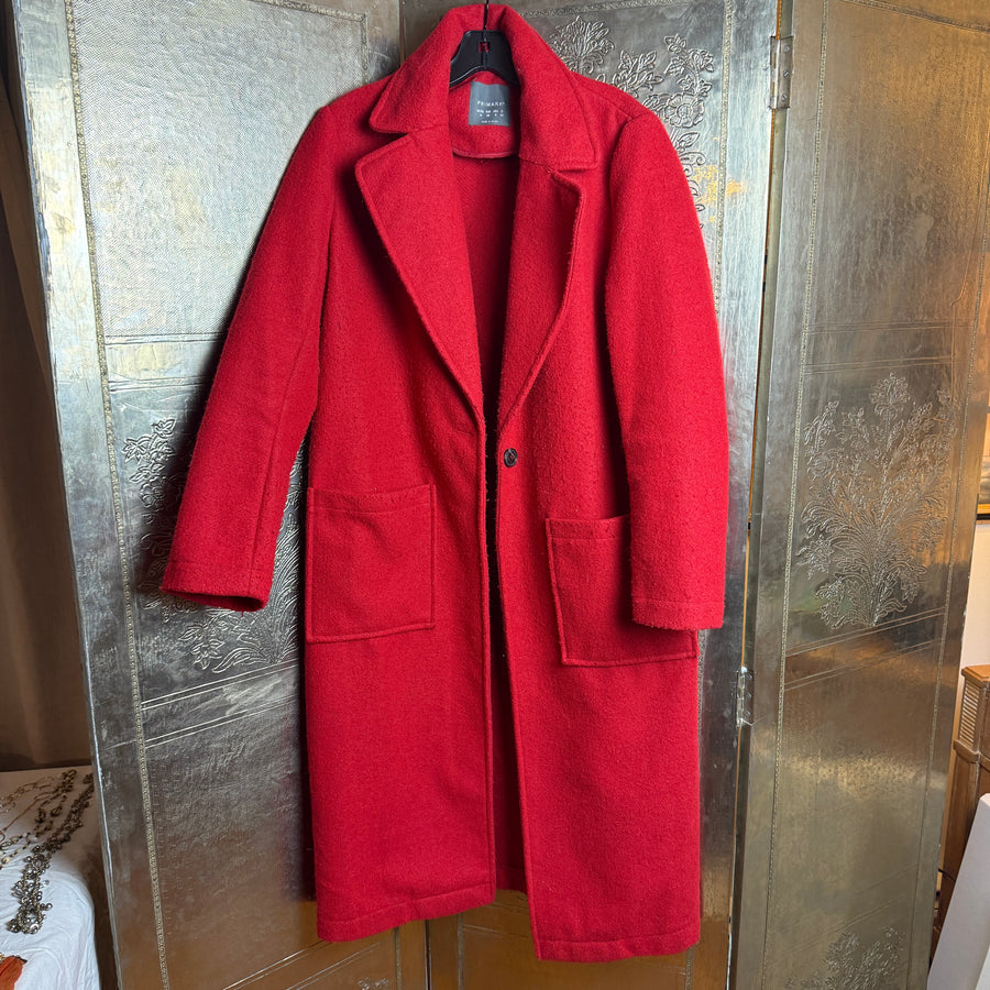 Primark Red Longline Coat Size 10 (EUR 38) - front view