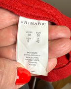 Primark Red Longline Coat Size 10 (EUR 38) - size tag photo