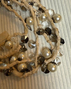Sequin NYC Bauble Bead Necklace Pink & Cream - back view
