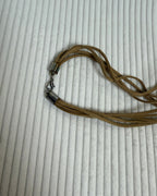 Multi-Strand Faux Suede Cord Beaded Necklace - back view