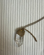 Clear Quartz Crystal Point Pendant Necklace - side view