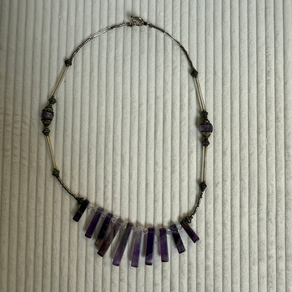 Apt. 9 Genuine Semi-Precious Amethyst Necklace - front view