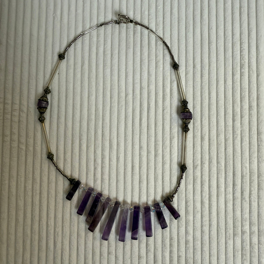 Apt. 9 Genuine Semi-Precious Amethyst Necklace - front view