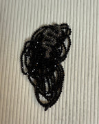 Black Beaded Snake Choker Necklace - front view