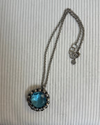 Brighton Twinkle Aqua Crystal Pendant Necklace - front view