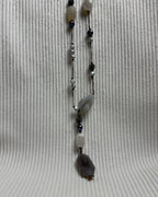 Silpada Long Beaded Pearl and Gemstone Necklace - back view