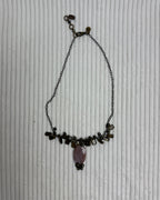 LOFT Chunky Amethyst Quartz Statement Necklace - back view