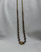 Rustic Wooden Bead Mala Necklace - back view