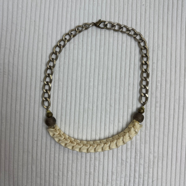 Snake Vertebrae Bone Necklace - front view