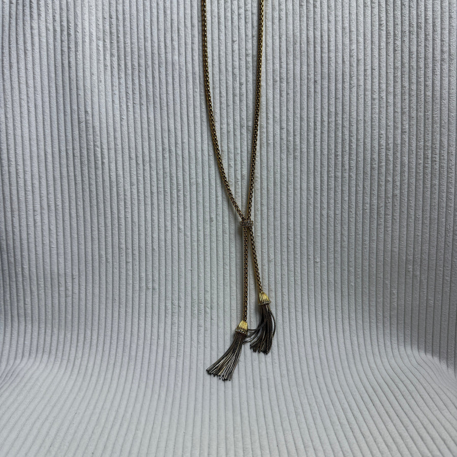 J.Crew Gold Tassel Necklace - front view