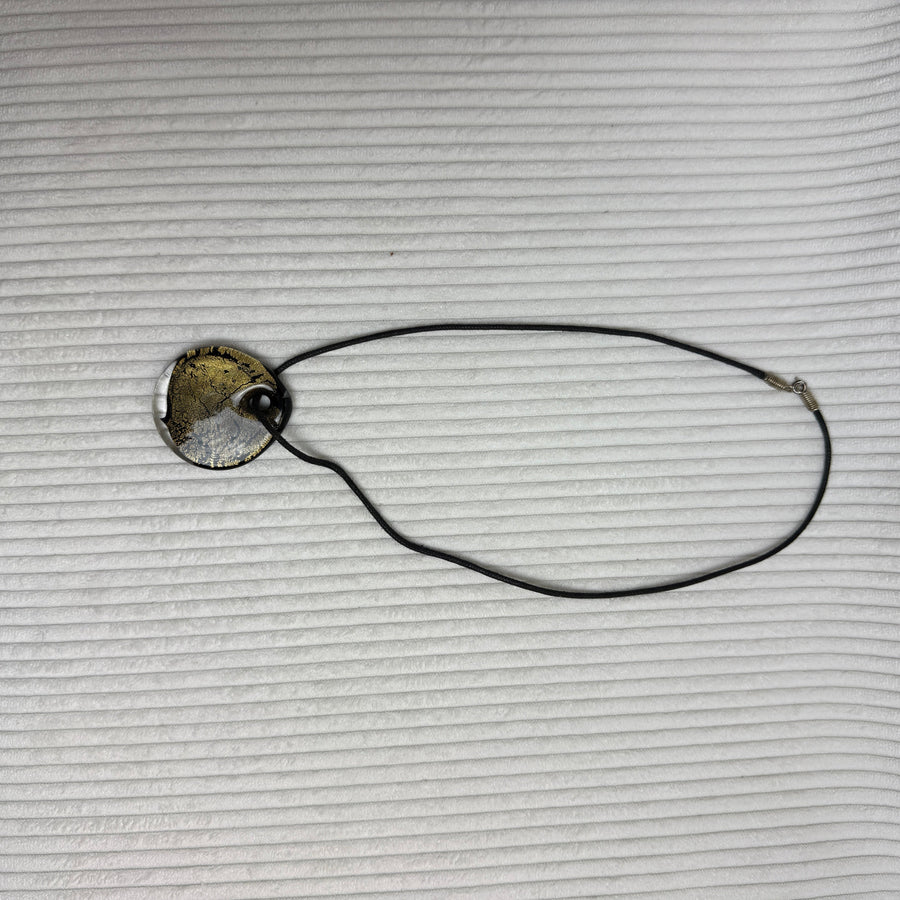 Silpada Sterling Silver Oxidized Textured Disks Pendant Necklace - front view