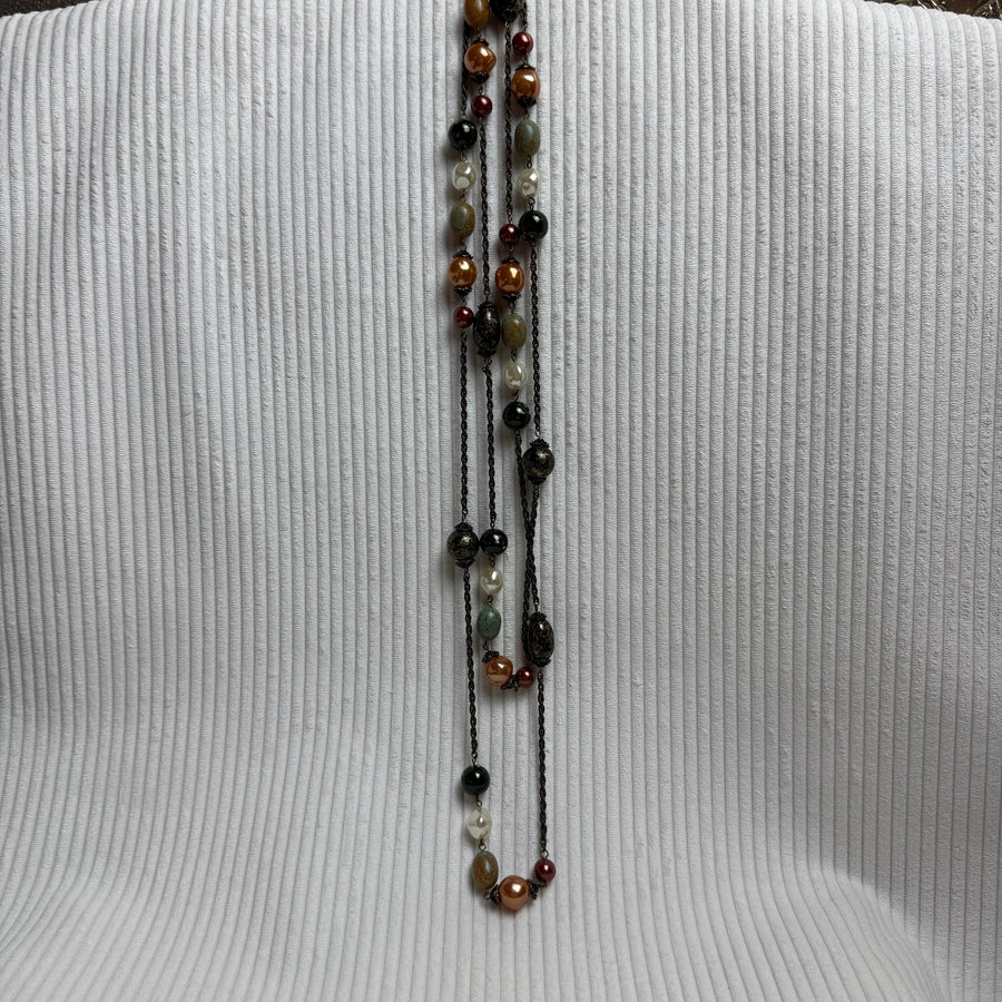 Lia Sophia Multi-Strand Beaded Necklace - front view