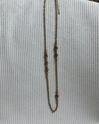Long Gold-Tone Beaded Chain Necklace - back view