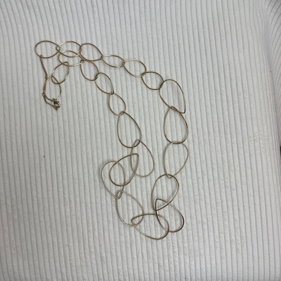 Long Oval Link Chain Necklace - front view