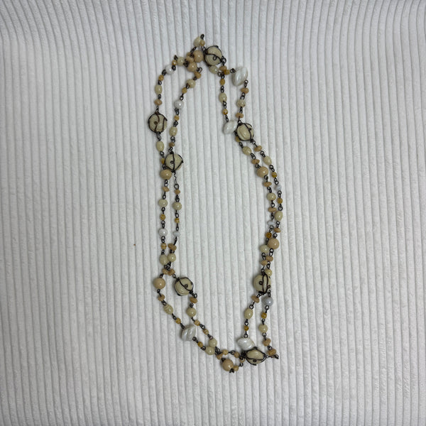 Silpada N1504 Mother of Pearl Quartz Beaded Necklace - front view