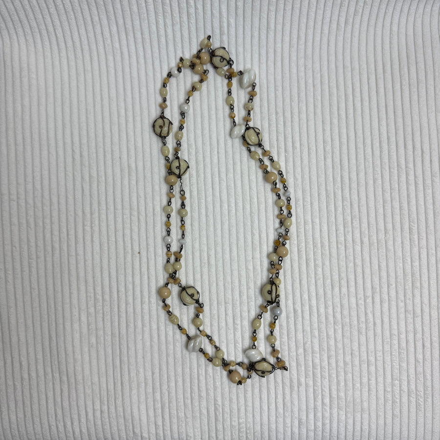 Silpada N1504 Mother of Pearl Quartz Beaded Necklace - front view