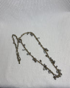 Long Delicate Beaded Charm Necklace - back view