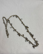 Long Delicate Beaded Charm Necklace - side view
