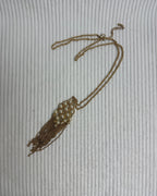 Banana Republic Gold Faux Pearl Tassel Necklace - front view