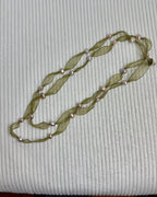 Freshwater Pearl Organza Ribbon Necklace Sage Green - clothing tag photo