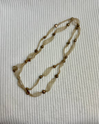 Freshwater Pearl Organza Ribbon Necklace Sage Green - detail view 5