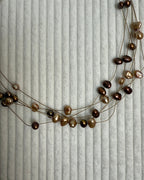 Honora Chocolate Freshwater Pearl Floating Necklace - back view