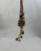 Boho Sun Pendant Beaded Necklace - back view