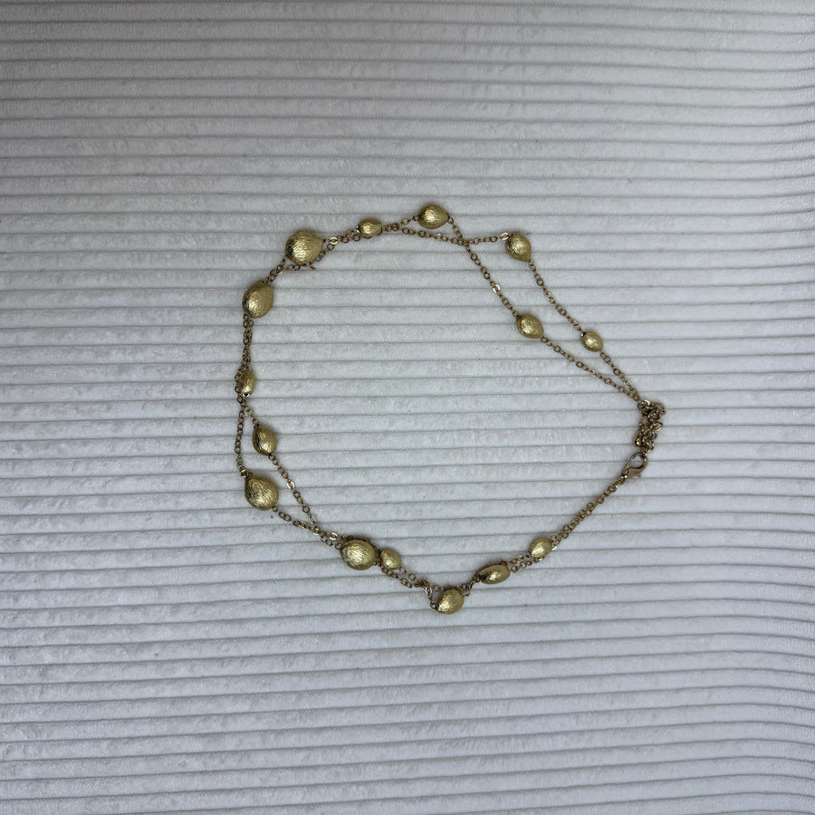 Gold-Tone Nugget Station Necklace - front view