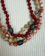 Multi-Strand Carnelian Jasper Beaded Necklace - back view
