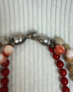 Multi-Strand Carnelian Jasper Beaded Necklace - side view