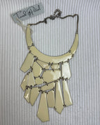 Trend Petal Ivory Enamel Choker Necklace - front view