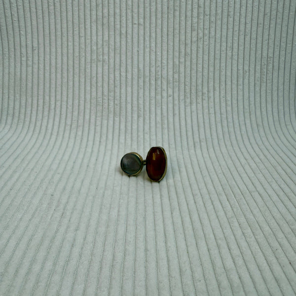Amber Cabochon Jewelry Set - front view