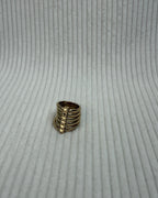 Gold Stacked Chevron Ring - front view
