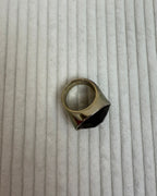 Men's Sterling Silver Black Onyx Signet Ring - back view