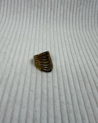 Gold Chevron Stripe Ring - front view